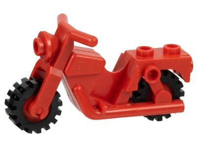 LEGO onderdeel Motorcycle Town with Red Wheels with Black Tires (x81 / 3464c02) (x81c01)
