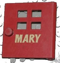 LEGO onderdeel Duplo Door / Window Pane with Four Windows Narrow and Mary Pattern x988pb01