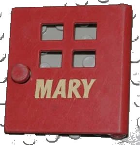 LEGO onderdeel Duplo Door / Window Pane with Four Windows Narrow and Mary Pattern (x988pb01)