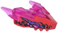 LEGO part Dragon Head (Ninjago) Jaw Upper with Horns with Molded Red Face and Printed Black Scales and Dark Purple and Magenta Eyes Pattern 82276pb08