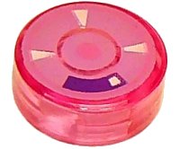 LEGO part Tile, Round 1 x 1 with Circles and Triangles Pattern 98138pb019