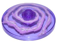 LEGO part Dish 4 x 4 Inverted (Radar) with Solid Stud with White and Lavender Lightning Swirl Pattern 3960pb032