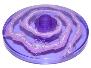 LEGO onderdeel Dish 4 x 4 Inverted (Radar) with Solid Stud with White and Lavender Lightning Swirl Pattern (3960pb032)