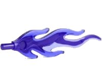 LEGO part Wave Rounded Straight Large with Bar End (Flame) with Marbled Dark Purple Pattern 85959pb03