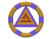 LEGO onderdeel Ring with Center Triangle with Gold Bands and Triangle Pattern (Atlantis Treasure Key) 87748pb06