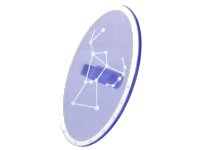 LEGO part Minifigure, Shield Elliptical with Silver Border and Metallic Light Blue Orion Constellation Pattern 92747pb17