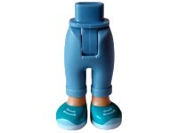 LEGO part Mini Doll Hips and Trousers with Back Pockets and Cuffs with Nougat Ankles and Dark Turquoise Shoes with White Soles and Light Aqua Laces Pattern - Thick Hinge 100937c00pb003