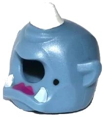 LEGO onderdeel Minifigure, Headgear Mask Cyclops with White Horn, White Teeth, Magenta Lipstick and Black Beauty Mark Pattern (11257pb02)