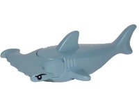 LEGO part Shark Hammerhead with Debossed Gills with Black Eyebrows and Eyes and White Pupils Pattern 14518c03pb01