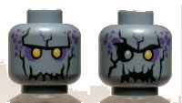 LEGO onderdeel Minifigure, Head Dual Sided Alien with Yellow Eyes, Jagged Rock Mouth, Open Mouth / Closed Mouth Pattern 3626pb1962
