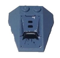 LEGO onderdeel Wedge 4 x 4 Triple with Stud Notches with Vent and Splatters Pattern Model Right Side (Sticker) - Set 70131 48933pb013R
