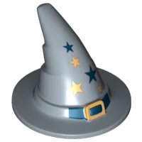 LEGO part Minifigure, Headgear Hat, Wizard / Witch with Gold Buckle and Stars Pattern 6131pb02
