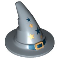 LEGO onderdeel Minifigure, Headgear Hat, Wizard / Witch with Gold Buckle and Stars Pattern (6131pb02)