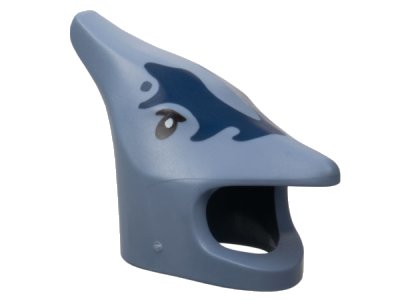 LEGO part Minifigure, Headgear Head Cover, Costume Pterodactyl with Dark Blue Markings, Black and White Eyes Pattern (6648pb01)