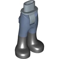 LEGO onderdeel Mini Doll Hips and Trousers with Back Pockets with Black Boots Pattern - Thick Hinge (92253c00pb08)