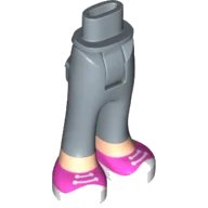 LEGO onderdeel Mini Doll Hips and Trousers with Back Pockets with Light Nougat Ankles and Dark Pink Shoes with White Laces, Soles, and Toe Caps Pattern - Thick Hinge (92253c00pb22)