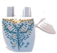 LEGO part Tail, Mermaid / Merman Curved Left with Blue and Gold Scales Pattern 95351pb01