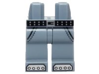 LEGO part Hips and Legs with Pockets, Black and Silver Belt with Rivets and Steel-Toed Boots Pattern 970c00pb0439