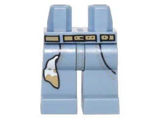 LEGO onderdeel Hips and Legs with Dark Tan Belt and Dirty Rag in Pocket Pattern (970c00pb0487)