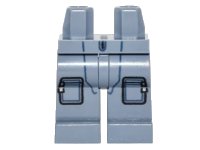 LEGO onderdeel Hips and Legs with 2 Knee Pockets with Silver Zippers Jumpsuit Pattern 970c00pb0526