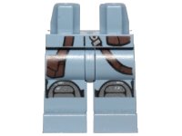 LEGO onderdeel Hips and Legs with Silver Knee Pads and Dark Brown Bag and Belt Pattern 970c00pb0581