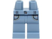 LEGO part Hips and Legs with Belt Loops and Pockets, Bright Light Orange Stitching, Copper Buttons Pattern 970c00pb1427
