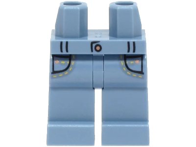 LEGO onderdeel Hips and Legs with Belt Loops and Pockets, Bright Light Orange Stitching, Copper Buttons Pattern (970c00pb1427)
