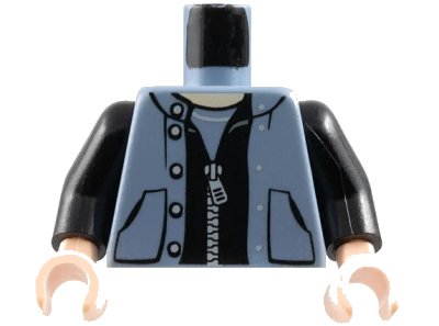 LEGO onderdeel Torso Spider-Man Pocketed Snap Vest over Black Zippered Jacket Pattern / Black Arms / Light Nougat Hands (973pb0332c01)