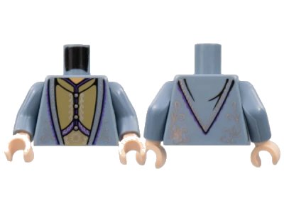 LEGO onderdeel Torso Harry Potter Dumbledore Dress Robe with Vest Pattern / Sand Blue Arms / Light Nougat Hands (973pb0742c01)