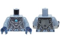 LEGO onderdeel Torso Chima Dark Bluish Gray Armor, Silver Buckles, Bat Pendant and Dark Azure Round Jewel (Chi) Pattern / Sand Blue Arms / Dark Blue Hands 973pb1629c01