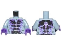 LEGO part Torso Black and Dark Purple Rock Veins Pattern / Sand Blue Arms / Dark Purple Hands 973pb2717c01