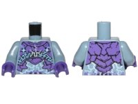 LEGO onderdeel Torso Dark Purple Rock Plates, White and Bright Light Blue Lightning Effect and Arcane Symbols Pattern / Sand Blue Arms / Dark Purple Hands 973pb2741c01