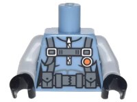 LEGO onderdeel Torso Female Outline Scuba Suit with Utility Belt with 2 Pouches Pattern / Light Bluish Gray Arms / Black Hands 973pb2795c01