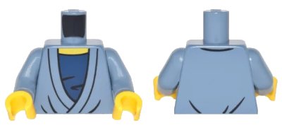 LEGO onderdeel Torso Robe over Dark Blue Shirt Pattern / Sand Blue Arms / Yellow Hands (973pb2819c01)