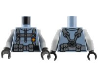 LEGO onderdeel Torso Scuba Suit with Utility Belt with 3 Pouches Front, 3 Pouches Back Pattern / Light Bluish Gray Arms / Black Hands 973pb2827c01