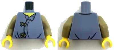 LEGO onderdeel Torso Robe with 2 Dark Tan Clasps Pattern / Dark Tan Arms / Yellow Hands (973pb3000c01)
