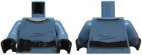 LEGO part Torso Shirt, Dark Brown Belt with Silver Buckle and Pouches, Light Nougat Neck Pattern (SW Obi-Wan) / Sand Blue Arms / Dark Brown Hands 973pb5052c01