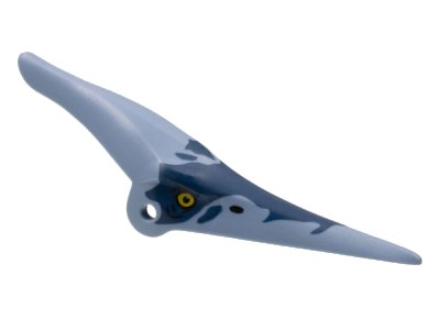 LEGO onderdeel Dinosaur Head Pteranodon with Yellow Eyes and Dark Blue Marks Around Eyes and Head Pattern (98086pb06)