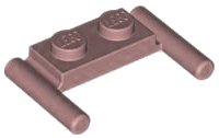 LEGO part Plate, Modified 1 x 2 with Bar Handles - Flat Ends, Low Attachment 3839b