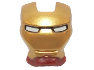 LEGO onderdeel Minifigure, Visor Top Hinge with Gold Face Shield and White Eyes Pattern (10908pb01)