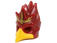 LEGO part Minifigure, Headgear Mask Bird (Phoenix) with Yellow Beak and Gold Headpiece with Flames Pattern 16656pb01
