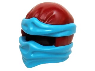 LEGO onderdeel Minifigure, Headgear Ninjago Wrap Type 2 with Molded Dark Azure Wraps and Knot Pattern (19857pb06)