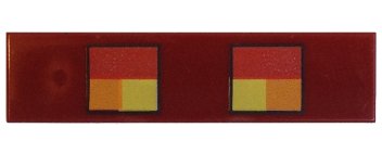 LEGO onderdeel Tile 1 x 4 with Red, Orange and Yellow Squares Minecraft Magma Cube Eyes Pattern (2431pb0462)