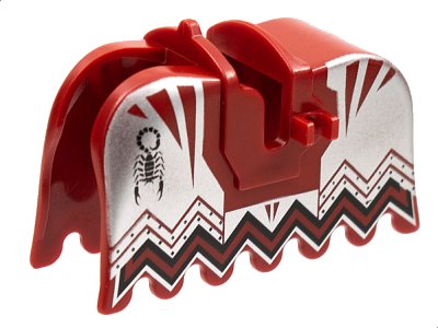 LEGO onderdeel Horse Barding, Ruffled Edge with Knights Kingdom Vladek Scorpion Pattern (2490pb04)