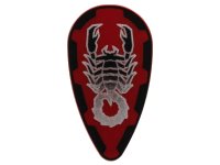 LEGO part Minifigure, Shield Ovoid with Black and Silver Vladek Scorpion Pattern 2586px16