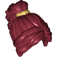 LEGO onderdeel Minifigure, Hair Female Long Wavy with Ponytail with Gold Band Pattern (28432pb02)