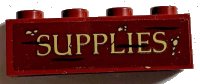 LEGO onderdeel Brick 1 x 4 with 'SUPPLIES' Pattern (Sticker) - Set 75978 3010pb329