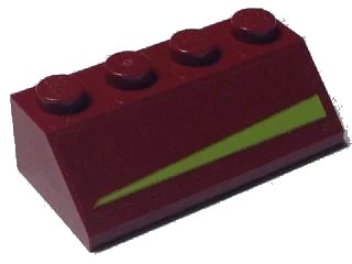 LEGO onderdeel Slope 45 2 x 4 with Lime Triangle Pattern Model Left Side (Sticker) - Set 7751 (3037pb035L)