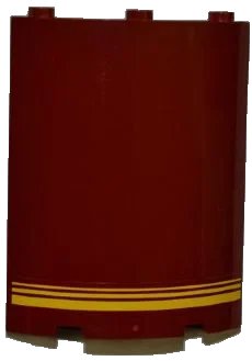 LEGO onderdeel Cylinder Quarter 4 x 4 x 6 with 3 Yellow Stripes Pattern (Sticker) - Set 7637 (30562pb023)