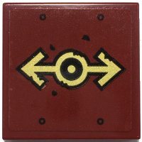 LEGO part Tile 2 x 2 with Gold Train Logo with Black Outline, Rivets Pattern (Sticker) - Set 70424 3068pb1707
